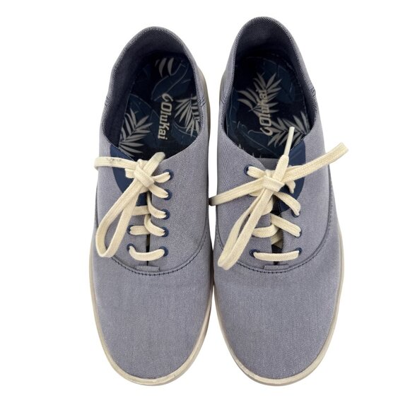 Olukai Tradewind Casual Canvas Sneakers Size 9 Light Gray Men's - Picture 3 of 7